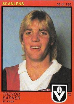 1982 Scanlens VFL #58 Trevor Barker Front